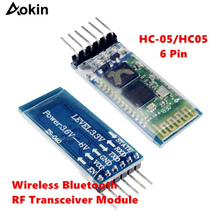 Aokin-HC-05 Bluetooth inalámbrico para Arduino BT, MÓDULO TRANSCEPTOR RF de paso en serie, módulo HC05, 6 pines, HC05 2024 - compra barato