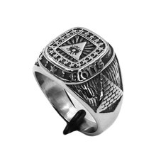 Illuminati-anillo con forma de pirámide egipcia para hombre, joyería de acero inoxidable, a la moda, pirámide de Egipto, estrellas, motorista, venta al por mayor, SWR0929A 2024 - compra barato