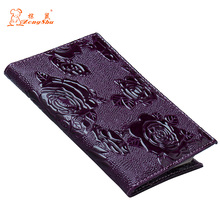 Funda para pasaporte de cuero sintético con relieve tridimensional, funda para pasaporte, clip de viaje multifuncional, color morado 2024 - compra barato