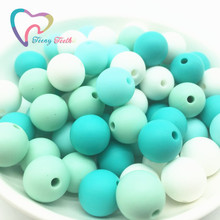 Teeny Teeth 50PCS Green Series Colors Combo Silicone Round Dia 12-15 MM Loose Beads,Silicone Combo Teething Round Loose Beads 2024 - buy cheap