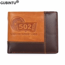 GUBINTU мужские бумажники из натуральной кожи, мужской кожаный кошелек на молнии с карманом для монет, брендовый высококачественный модный мужской кошелек 2024 - купить недорого