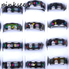 PINKSEE 50Pcs/Set Wholesale Jewelry Change Colorful Pattern Rings for Women Mood Ring Stainless Steel Rings Finger Accessories 2024 - buy cheap