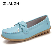 GILAUGH Women's Genuine Leather Casual Shoes Comfortable Moccasins Slip-On Flat Woman Loafers Light Female Flats Driving Shoe 2024 - buy cheap