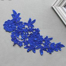 YACKALASI 10 Pairs/Lot Bridal Dress Flower Appliqued Embroidered Sewing Lace Patches 26.5*17cm 2024 - buy cheap