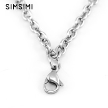 Simsimi Lobster Clasp Pendent Necklace Chain 2/4/6mm Stainless Steel clasp Chain Necklace for Men Women wholesale 10pcs 2024 - buy cheap