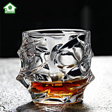 Креативная Хрустальная стеклянная чашка для виски квадратная рельефная резная термостойкая стеклянная чашка для виски для дома очки для вечеринки подарочная посуда для напитков 2024 - купить недорого