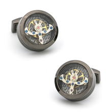 Men's Mechanical Watch Movement Cuff Links Stainless Steel Material Gunblack Color 2024 - buy cheap