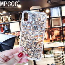 MPCQC 3D Diamond текстура чехол для iPhone 6 6s 7 8 плюс мягкий чехол телефона для iPhone X XR XS Max Роскошные прозрачные ультра тонкий 2024 - купить недорого