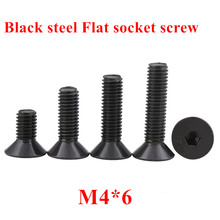 500pcs M4*6 Black Bolts DIN7991 Black steel 10.9 grade M4x6mm Hex socket flat head cap screw Countersunk head Screws Bolts 2024 - buy cheap