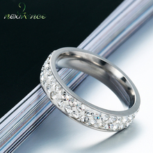 Nextvance Double Row Rhinestone Stackable Ring Silver Color Comfort Fit Finger Ring Wedding Party Jewelry Bijoux Femme 2024 - buy cheap