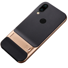 Para xiaomi redmi nota 7 caso de luxo macio silicone + pc com suporte híbrido capa protetora traseira para xiaomi redmi nota 7 pro 2024 - compre barato