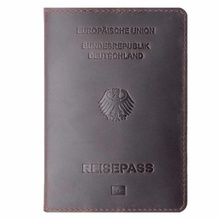 Alta qualidade de couro genuíno alemanha passaporte capa deutschland passpor titular cavalo louco unisex caso passaporte viagem como presente 2024 - compre barato