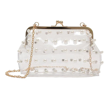 FGGS-Fashion Evening Chain Shoulder Bag Girl Messenger Handbag New Pearls Pearls Clear Bag Pvc Transparent Crossbody Bag Women S 2024 - buy cheap