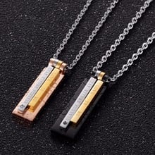 2020 Best Jewelry Rose Gold Color Lover's Necklaces For Women Romantic Cubic Zircon Men Necklaces Pendants For Couple Necklace 2024 - buy cheap