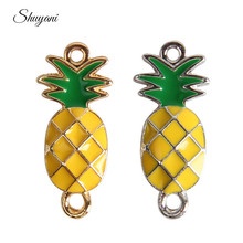 20PCS Enamel Pineapple Connect Charms Pendant for Bracelet Jewelry Making DIY Accessories 27*12mm 2024 - buy cheap