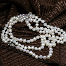 Длинное ожерелье из натурального белого пресноводного жемчуга, 7-8,8-9 мм, модные женские украшения 46 дюймов B1483 2024 - купить недорого