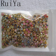 1000pcs 4mm mix color Nail Art Pearl Rivet Rhinestone Pearl Gems with Gold Accent Charm 3d DIY Stud Resin Nail Decoration 2024 - buy cheap