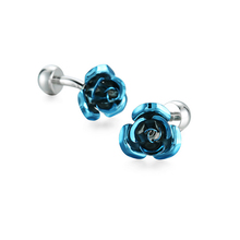 Fashion men's shirts Cufflinks Blue Rose Cufflinks new design style luxury French shirt accessories 2024 - buy cheap