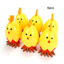 Easter Egg Chicken Decorations 6Pcs Plastic Easter Eggs Party Diy Decoration Stand Children's Toys Craft Kids Gift Party Favor 2024 - buy cheap