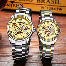 Couple Watches Top Brand Steel Mechanical Wrist Watch for Men and Women Orologio Uomo Tourbillon Skeleton Relogio Feminino Saats 2024 - buy cheap