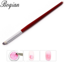 BQAN 1Pcs Nail Art Brush Wood Handle Angle Nylon Hair Blooming Color Drawing Painting Nail Art Design Pen 2024 - buy cheap