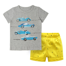 Conjunto de roupas de algodão para bebês, verão, meninos, camisetas e shorts de desenho animado para crianças 2024 - compre barato
