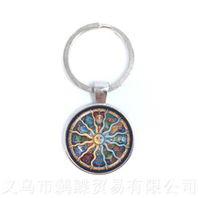 12 Zodiac Signs Keychains Retro Twelve Constellations Cabochon Glass Time Gem Pendant Keyring High Quality Jewelry 2024 - buy cheap