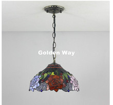 Free Shipping Tiffany Novelty Flowral Pendant D30cm Bedroom Pendant Lamp for Balcony Home Decoration AC E27 100% Guaranteed 2024 - buy cheap