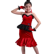 Girl Latin Dance Skirt Practice Clothes Sleeveless Children Latin Dress Competition Dance Performance Costume Kids Skirt 2024 - buy cheap