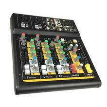 LEORY Professional 4 Channel USB bluetooth Audio Mixer Record Phantom Power Live Studio Audio DJ Sound Mixing Console Portable 2024 - купить недорого