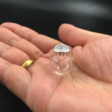 20x12mm Miniatura Terrário globo de vidro bolha de metal bandeja base de rendas colar de lanugo vial pingente DIY desejando garrafa decor 100 pcs 2024 - compre barato