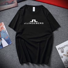 Camiseta Vintage con Logo para hombre, camisa cónica de manga corta, de golfista, 100%, de algodón, XS-2XL, J Lindeberg, nueva 2024 - compra barato