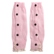Punhos de Renda da Menina da criança Crianças Crochet Malha Perna Meias Mais Quentes Meias Boot Inverno 2024 - compre barato