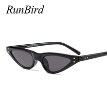 RunBird-gafas de sol pequeñas para mujer, anteojos de sol femeninos con estilo, Ojo de Gato, Vintage, negro, leopardo, rojo, Uv400 2018, regalo de Navidad 1228R 2024 - compra barato