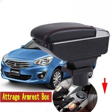 For Mitsubishi Attrage armrest box central Store content box with cup holder ashtray USB Attrage armrests box 2024 - buy cheap