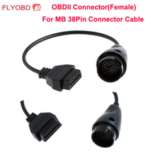 Best Quality MB 38 Pin to 16 Pin OBD2 Diagnostic Adapter For Merceds 38pin to 16pin cable OBD Connector forBenz 38pin connector 2024 - buy cheap