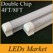 T8 Double row Led Tube Cooler Light 4ft 28w 8ft 65w Led Light Tubes 180 Angle Double Sides AC 85-265V UL CE&ROHS 3Years warranty 2024 - buy cheap