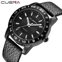CUENA Men Fashion Quartz Watches Genuine Male Leather Casual Waterproof Wristwatches Relogio Masculino 6603P 6 Colors 2024 - buy cheap
