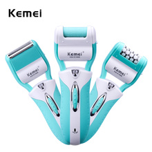 KEMEI-depiladora 3 en 1 para mujer, Afeitadora eléctrica Kemei para Bikini, Lima electrónica para pies, Kit de cuidado Personal para mujer 2024 - compra barato