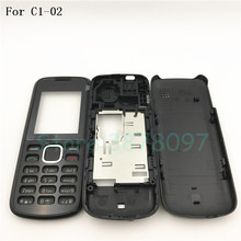 Original Battery Back Cover Housing For Nokia C1 C1-02 housing Front Frame Battery Back Cover+English Keypad With Logo 2024 - buy cheap