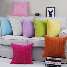 De pana suave de tela cojín de Color liso 45cm para el hogar Decoración sofá cama funda de almohada de 40 50 60 2024 - compra barato