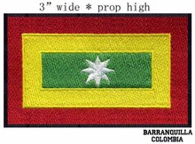 Bandeira da colômbia de 3 polegadas para paraíso, patch bordado de ferro/adesivo de logotipo da marca/estrela branca 2024 - compre barato