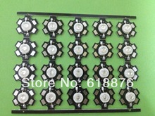 Freeshipping! 20pcs 3W  UV/Ultra Violet High Power LED Bead Emitter 395-400NM with 20mm Star Platine Heatsink 2024 - buy cheap