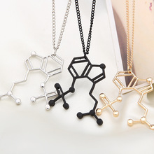 2015 New Arrival Fashion Simple Necklac Chemical Molecule Structure Formula Pendant Necklace Gold/Silver/Black Option 2024 - buy cheap