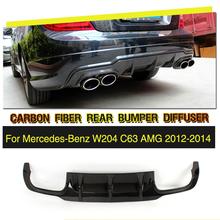 Aerofófio difusor de fibra de carbono para para-choque traseiro, para mercedes-benz c-class w204 c63 amg sedan coupe 2009-2012 2024 - compre barato