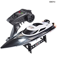 HongXunJie HJ806 2.4G 4CH 180 Flip Waterproof 35Km/h High Speed Racing RC Boat w/ Colorful LED Lights RC Speedboat Kids Gift Toy 2024 - buy cheap