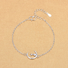 Free Shipping Top Quality Wholesale Real 925 Sterling Silver Moon Cat Bracelets Fine Jewelry 2024 - buy cheap