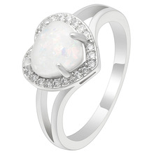 Hainon, белое сердце, огненный опал, кольца для женщин, микро-циркон, кристалл, обручальные кольца, ювелирные изделия, сверкающее кольцо, подарки 2024 - купить недорого