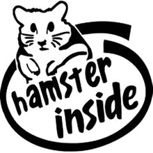 16CM*16CM Cute Hamster Inside Logo JDM Racing Vinyl Car Decal Sticker Drift Choose Black/Sliver C8-0180 2024 - buy cheap