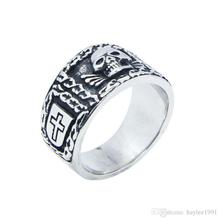 1pc New Design Popular Skull Ring 316L Stainless Steel Jewelry Band Party Men Boys Cross Ring 2024 - buy cheap